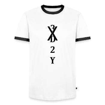 3d2y one -piece - T-shirt contrasté Homme - blanc/noir - Devant - AI Model Female 172 light (172cm) & AI Model Male 178 dark (178cm)