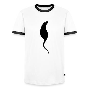 The Elegant Rat - Men's Ringer Shirt - white/black - Front - AI Model Female 172 light (172cm) & AI Model Male 178 dark (178cm)