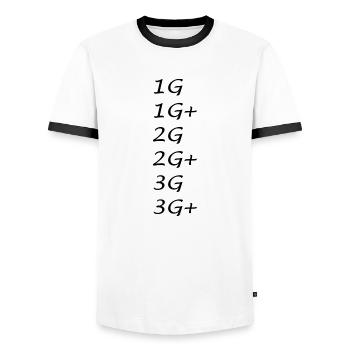1G Regel Corona 2G Regel 3G Regel lustig - Männer Kontrast-T-Shirt - Weiß/Schwarz - Vorne - AI Model Female 172 light (172cm) & AI Model Male 178 dark (178cm)