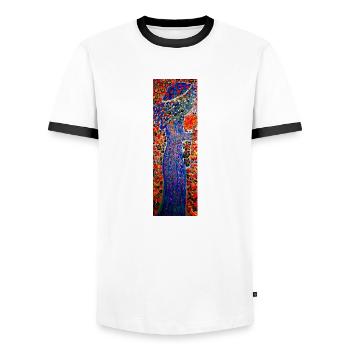 ELEGANCE - Men's Ringer Shirt - white/black - Front - AI Model Female 172 light (172cm) & AI Model Male 178 dark (178cm)