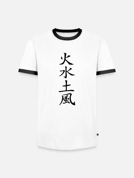 4 Elemente - Männer Kontrast-T-Shirt - Weiß/Schwarz