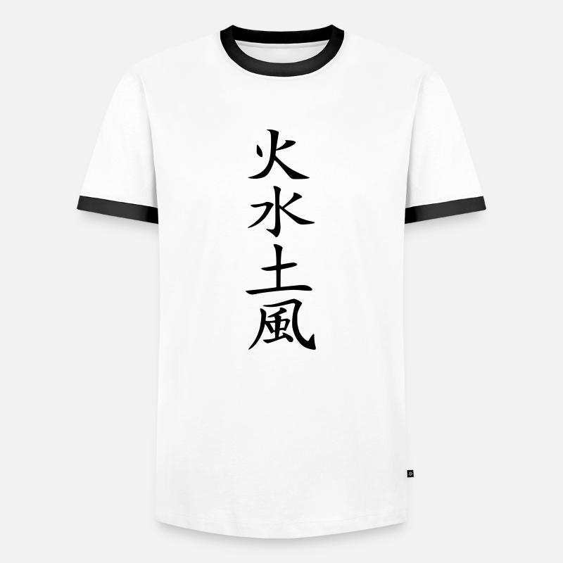 4 elements - T-shirt contrasté Homme - blanc/noir