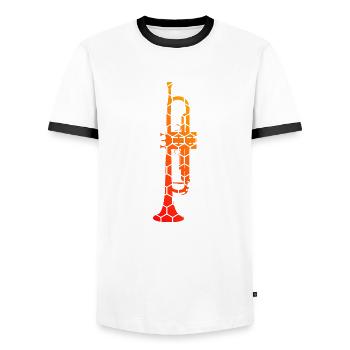 Trumpet Jazz Trumpeter Trumpeter Trumpet - Men's Ringer Shirt - white/black - Front - AI Model Female 172 light (172cm) & AI Model Male 178 dark (178cm)