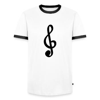 musik__f1 - Men's Ringer Shirt - white/black - Front - AI Model Female 172 light (172cm) & AI Model Male 178 dark (178cm)