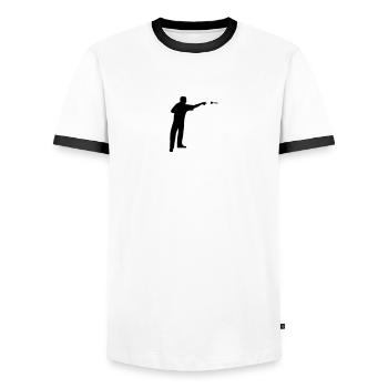 Darts - T-shirt contrasté Homme - blanc/noir - Devant - AI Model Female 172 light (172cm) & AI Model Male 178 dark (178cm)