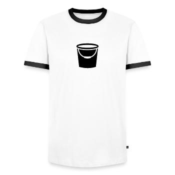 Eimer - Männer Kontrast-T-Shirt - Weiß/Schwarz - Vorne - AI Model Female 172 light (172cm) & AI Model Male 178 dark (178cm)