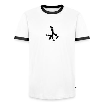 Breakdancer - Männer Kontrast-T-Shirt - Weiß/Schwarz - Vorne - AI Model Female 172 light (172cm) & AI Model Male 178 dark (178cm)
