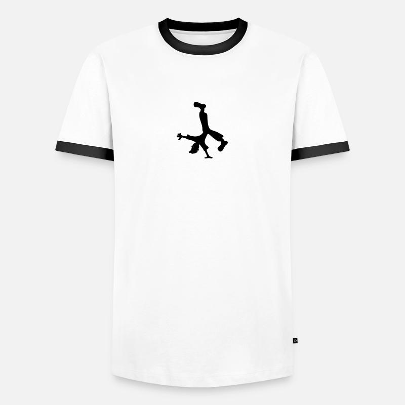 Breakdancer - Männer Kontrast-T-Shirt - Weiß/Schwarz
