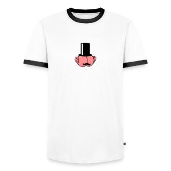 Sir Ass With Ears - Men's Ringer Shirt - white/black - Front - AI Model Female 172 light (172cm) & AI Model Male 178 dark (178cm)