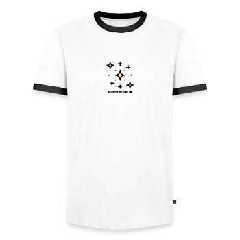 Glitzer - Männer Kontrast-T-Shirt - Weiß/Schwarz - Vorne - AI Model Female 172 light (172cm) & AI Model Male 178 dark (178cm)