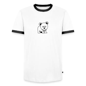 Porter moins drôle - T-shirt contrasté Homme - blanc/noir - Devant - AI Model Female 172 light (172cm) & AI Model Male 178 dark (178cm)