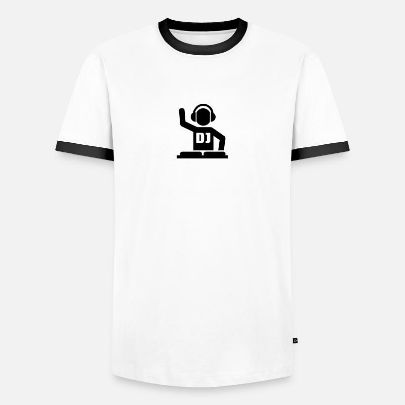 DJ - Men's Ringer Shirt - white/black