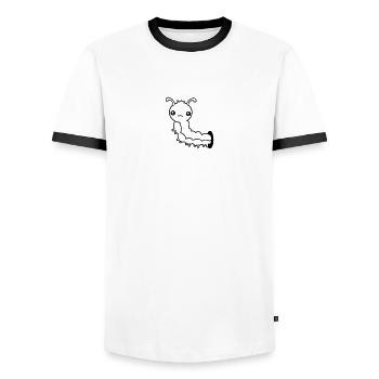 hole wall small baby child worm crawling snail cra - Men's Ringer Shirt - white/black - Front - AI Model Female 172 light (172cm) & AI Model Male 178 dark (178cm)