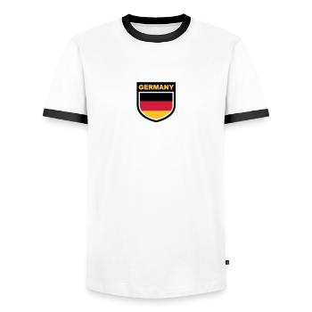 germany_emblem - T-shirt contrasté Homme - blanc/noir - Devant - AI Model Female 172 light (172cm) & AI Model Male 178 dark (178cm)