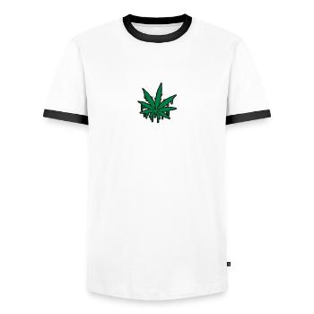 Weed Graffiti - T-shirt contrasté Homme - blanc/noir - Devant - AI Model Female 172 light (172cm) & AI Model Male 178 dark (178cm)