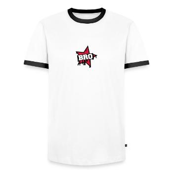 Bro Star - Männer Kontrast-T-Shirt - Weiß/Schwarz - Vorne - AI Model Female 172 light (172cm) & AI Model Male 178 dark (178cm)