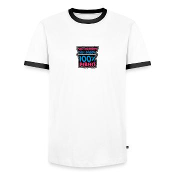 100 Procent Perfect - T-shirt contrasté Homme - blanc/noir - Devant - AI Model Female 172 light (172cm) & AI Model Male 178 dark (178cm)