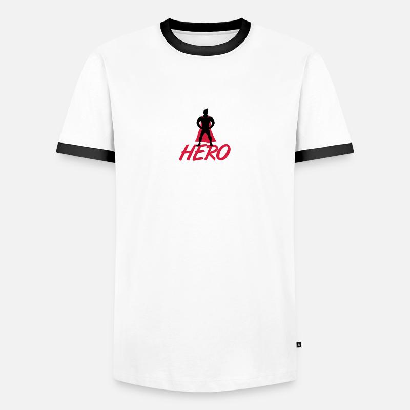 Hero - Männer Kontrast-T-Shirt - Weiß/Schwarz