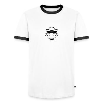 Lunettes de soleil cool canard - T-shirt contrasté Homme - blanc/noir - Devant - AI Model Female 172 light (172cm) & AI Model Male 178 dark (178cm)