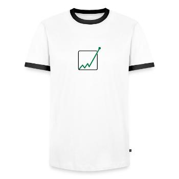 profit through the ceiling line ascending arrow ch - Men's Ringer Shirt - white/black - Front - AI Model Female 172 light (172cm) & AI Model Male 178 dark (178cm)