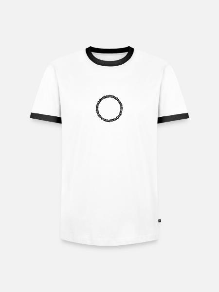 laurbær krans ramme cirkel runde design logo tekst - Herre kontrast-T-shirt - hvid/sort