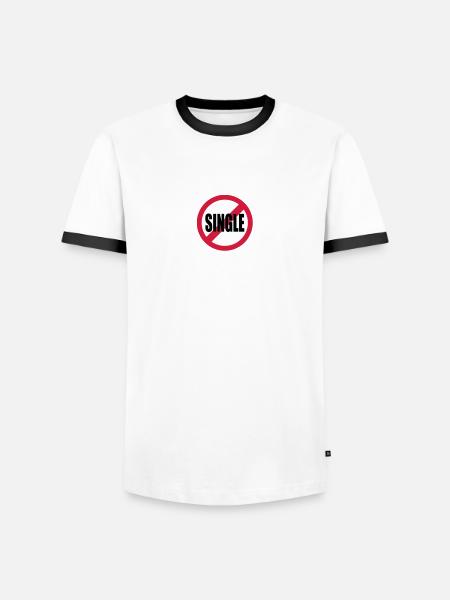 single - Men's Ringer Shirt - white/black