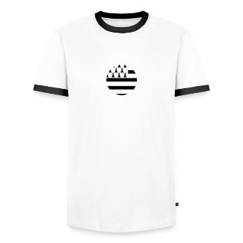 Round Britain - Men's Ringer Shirt - white/black - Front - AI Model Female 172 light (172cm) & AI Model Male 178 dark (178cm)