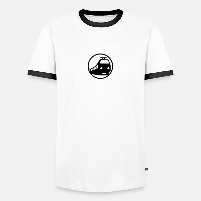 Train Icon - Men's Ringer Shirt - white/black