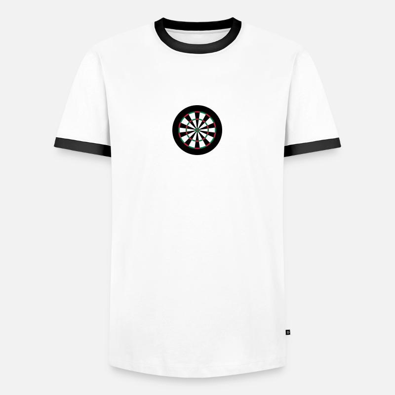 Dart Board - Männer Kontrast-T-Shirt - Weiß/Schwarz