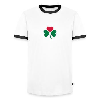 Shamrock - Men's Ringer Shirt - white/black - Front - AI Model Female 172 light (172cm) & AI Model Male 178 dark (178cm)