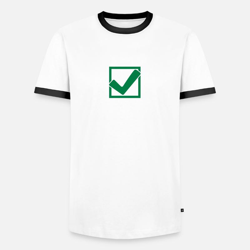 Rectangular hook logo - Men's Ringer Shirt - white/black