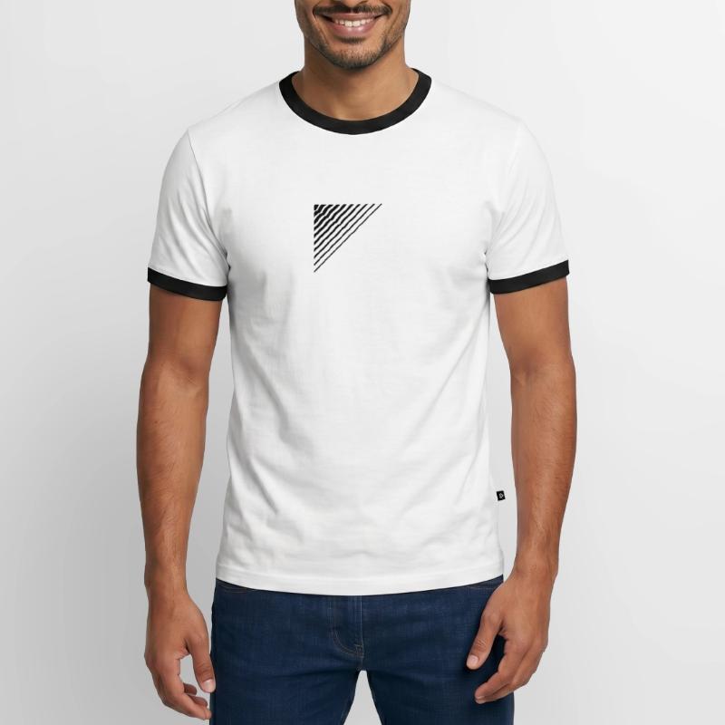 Triangular shape lines Many lines pattern Men's Ringer Shirt