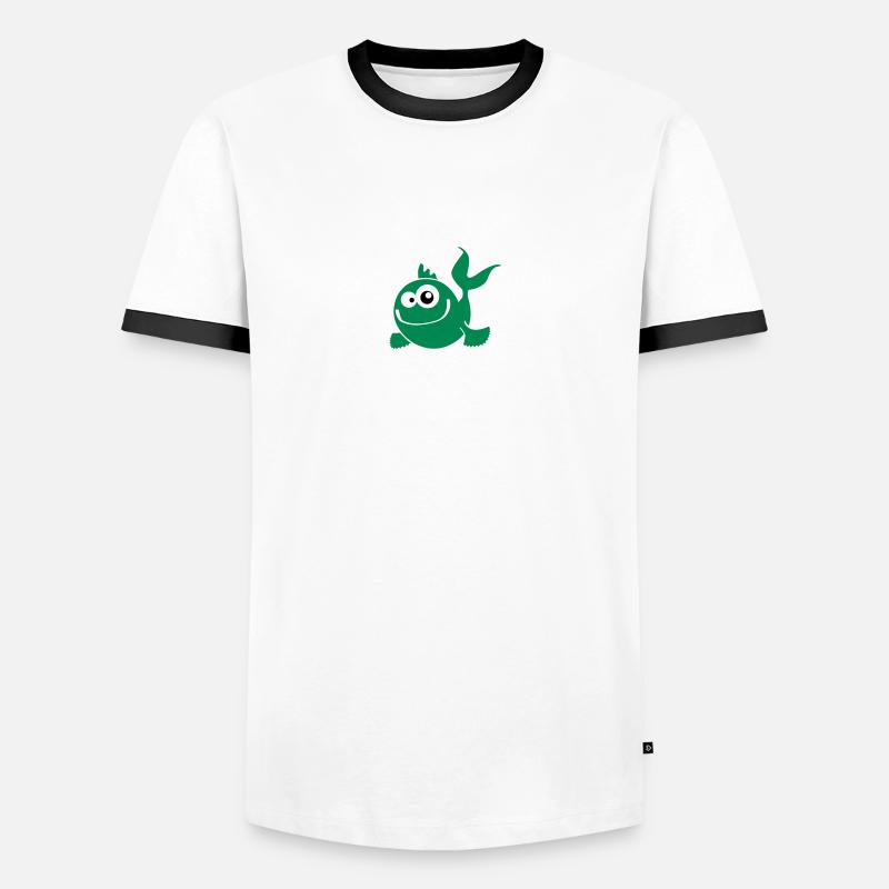 fish - Men's Ringer Shirt - white/black