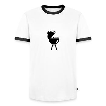 Grill - Men's Ringer Shirt - white/black - Front - AI Model Female 172 light (172cm) & AI Model Male 178 dark (178cm)