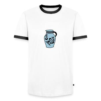 Hessischer Bembel - Männer Kontrast-T-Shirt - Weiß/Schwarz - Vorne - AI Model Female 172 light (172cm) & AI Model Male 178 dark (178cm)