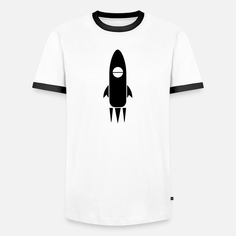 Rocket - Men's Ringer Shirt - white/black