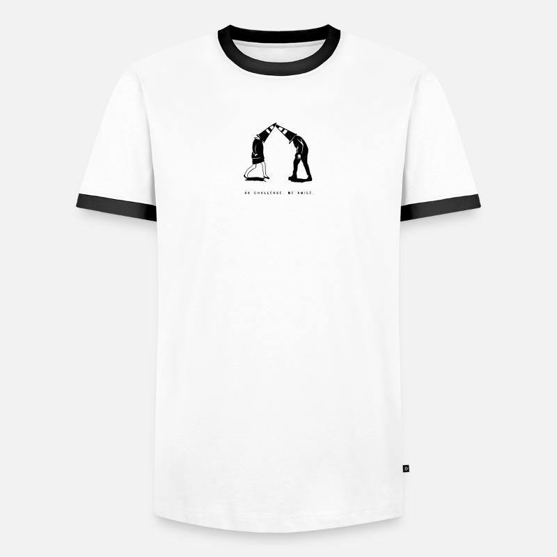 Restez idiot | parce que pourquoi pas - T-shirt contrasté Homme - blanc/noir