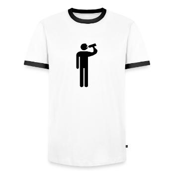 Saufen - Männer Kontrast-T-Shirt - Weiß/Schwarz - Vorne - AI Model Female 172 light (172cm) & AI Model Male 178 dark (178cm)
