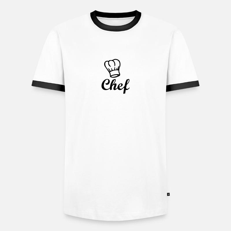 chef de cuisine - Männer Kontrast-T-Shirt - Weiß/Schwarz