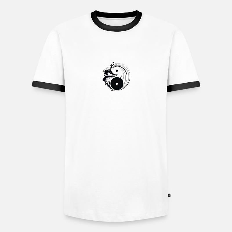 Yin Yang - Männer Kontrast-T-Shirt - Weiß/Schwarz