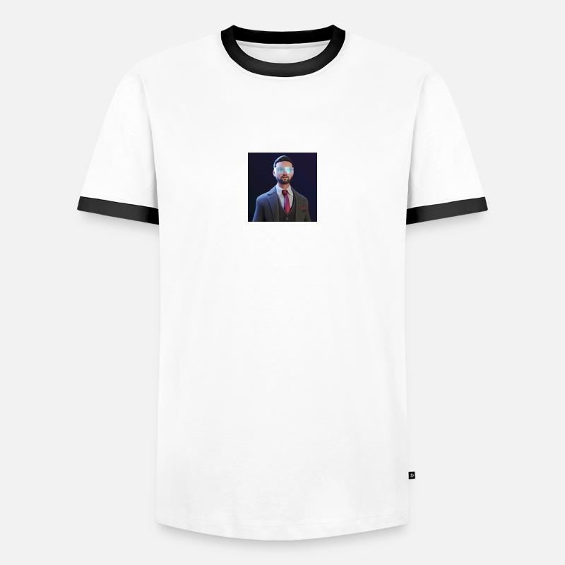 HACKER FOR BITCOIN - Men's Ringer Shirt - white/black
