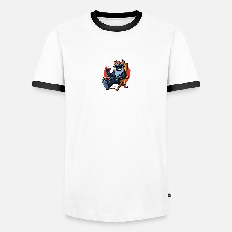 Krampus Percht Devil 2301 - Men's Ringer Shirt - white/black
