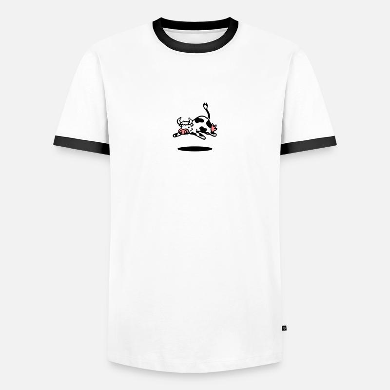 cow - Men's Ringer Shirt - white/black