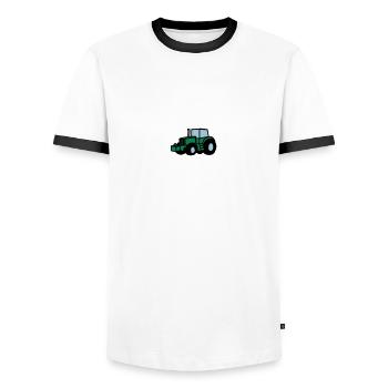 Traktor - Männer Kontrast-T-Shirt - Weiß/Schwarz - Vorne - AI Model Female 172 light (172cm) & AI Model Male 178 dark (178cm)