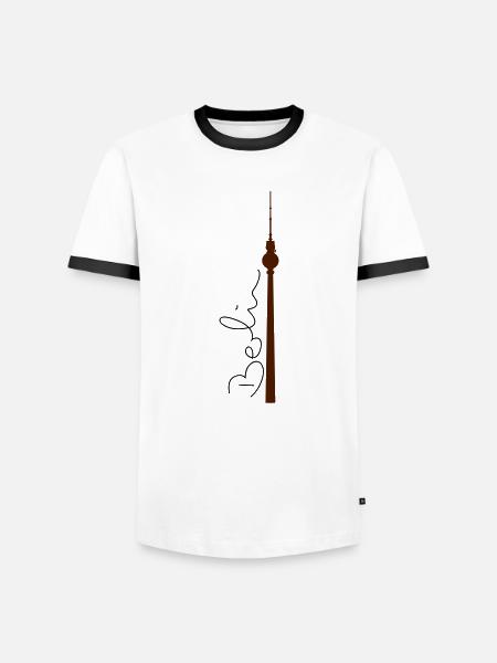 Berlin Fernsehturm - Männer Kontrast-T-Shirt - Weiß/Schwarz