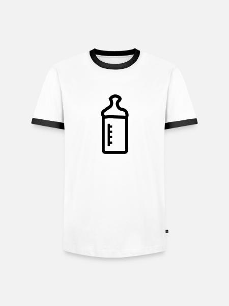babyflasche - Männer Kontrast-T-Shirt - Weiß/Schwarz