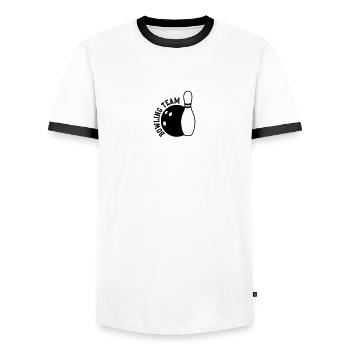 bowling team - Männer Kontrast-T-Shirt - Weiß/Schwarz - Vorne - AI Model Female 172 light (172cm) & AI Model Male 178 dark (178cm)