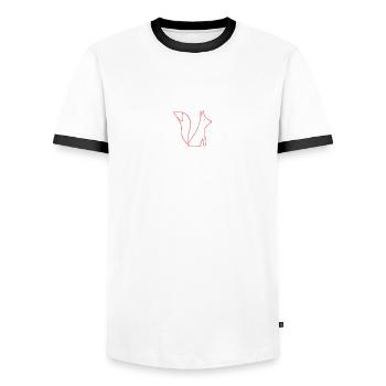 Bettnachbar Fuchs links - Männer Kontrast-T-Shirt - Weiß/Schwarz - Vorne - AI Model Female 172 light (172cm) & AI Model Male 178 dark (178cm)