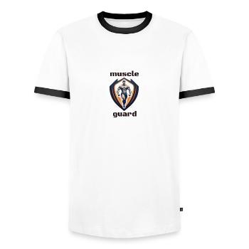 Muscle Guard - T-shirt contrasté Homme - blanc/noir - Devant - AI Model Female 172 light (172cm) & AI Model Male 178 dark (178cm)