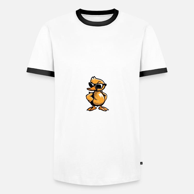 Duck Cool Comic - Men's Ringer Shirt - white/black
